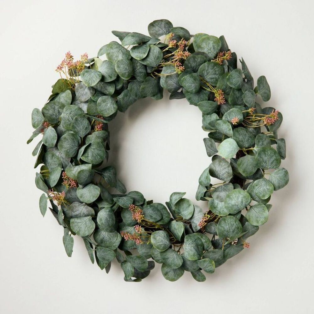 26" Eucalyptus Artificial Wreath Green - Hearth & Hand with Magnolia